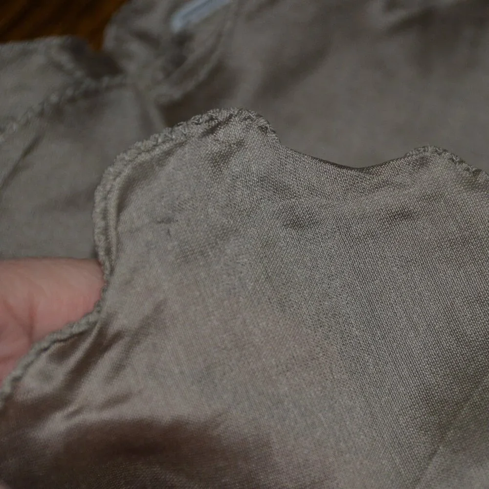 4 KIM SEYBERT LIVING LINENS BIAS TAUPE KHAKI BROWN COTTON SILK 21
